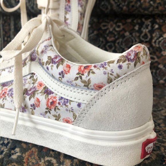 VANS Old Skool Vintage Floral Sidestripe Shoes / Sneakers Canvas / Suede, Size 7 - Picture 8 of 11